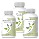 Dagelijkse Basis Bundel met multivitamine, omega 3 en vitamine D3 K2 van Feel Good Supplements