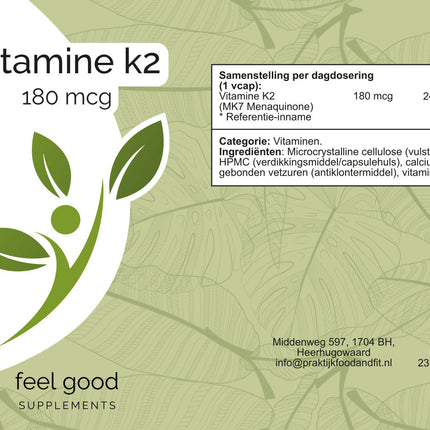 Vitamine K2 - 180 mcg - 60 Vcaps